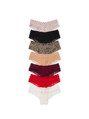 Victoria's Secret Black/Leopard/Red/Nude/Pink/White Cheeky 7 Pack Knickers - Image 1 of 1