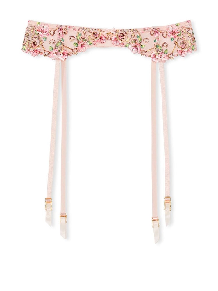 Victoria's Secret Ballet Pink Embroidered Suspenders - Image 2 of 2 Victoria's Secret Ballet Pink Embroidered Suspenders - Image 2 of 2