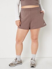 Victoria's Secret PINK Iced Coffee Brown Fleece Sweat Shorts - Image 1 of 4