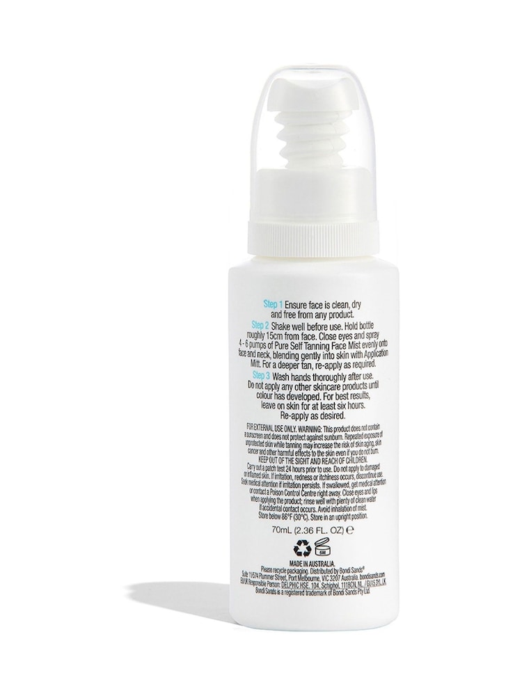 Bondi Sands Pure Self Tanning Face Mist for All Skin Tones 70ml - Image 2 of 5