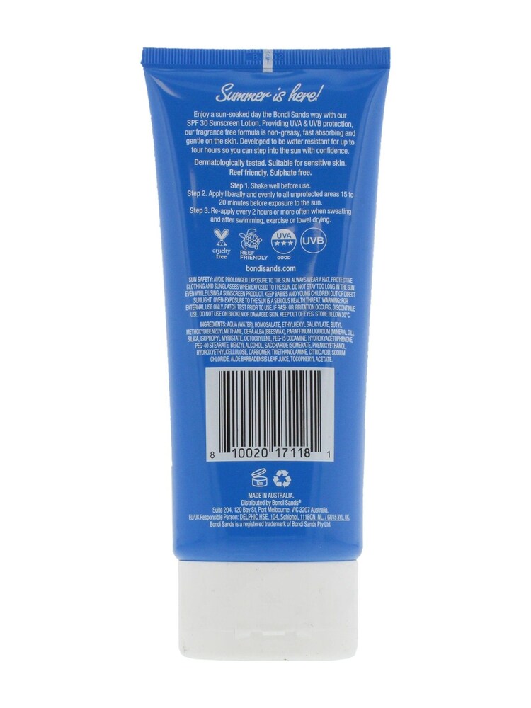 Bondi Sands SPF 30 Fragrance Free Suncreen Body Lotion 150ml - Image 2 of 2