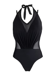 Pour Moi Black Mesh Control Swimsuit - Image 3 of 4