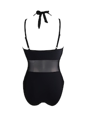 Pour Moi Black Mesh Control Swimsuit - Image 4 of 4