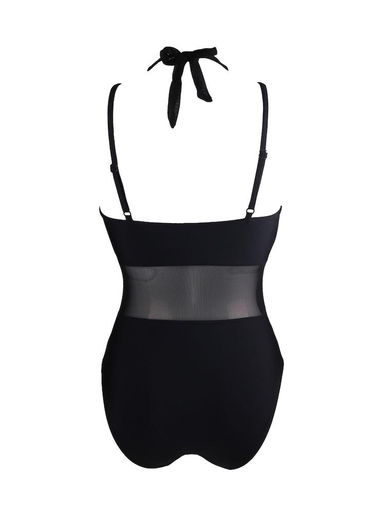 Pour Moi Black Mesh Control Swimsuit - Image 4 of 4