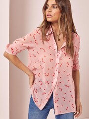 Lipsy Pink Spot Printed Shirt - Image 2 of 3