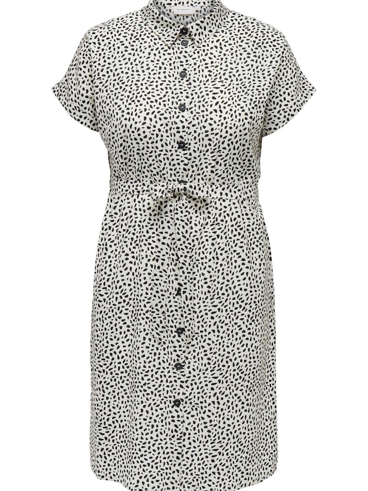 ONLY Curve White Waist Tie Shirt Dress - Image 1 of 1