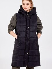 Blue Vanilla Black Zip Front Hooded Vest - Image 1 of 5