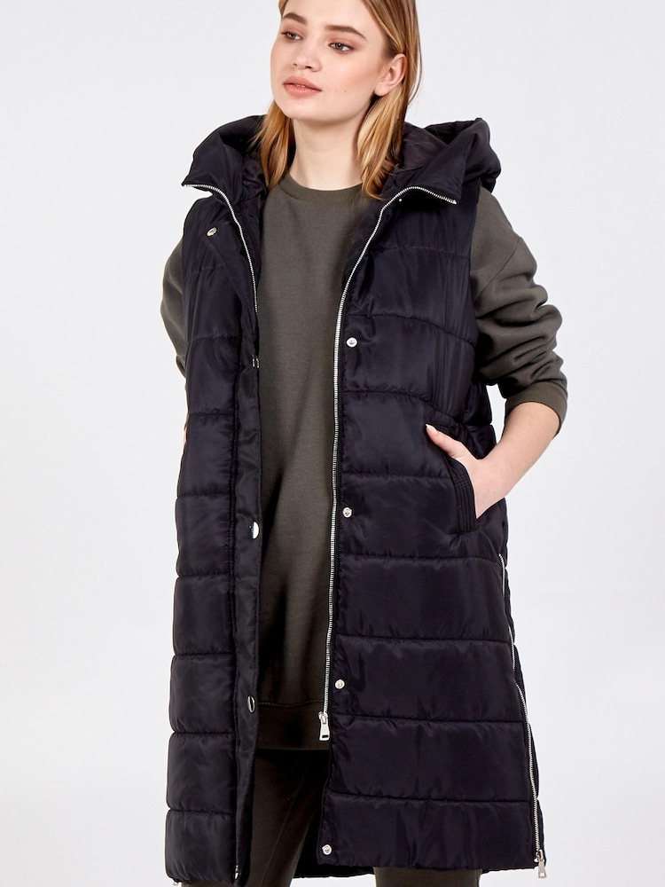 Blue Vanilla Black Zip Front Hooded Vest - Image 2 of 5