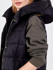Blue Vanilla Black Zip Front Hooded Vest - Image 3 of 5