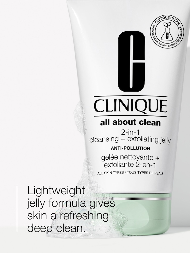 Clinique All About Clean 2-in-1 Cleansing + Exfoliating Jelly 150ml - Image 2 of 5