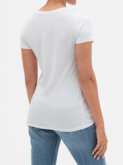 Gap White Favourite Cotton-Modal Crew Neck Short Sleeve T-Shirt - Image 2 of 3
