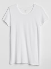 Gap White Favourite Cotton-Modal Crew Neck Short Sleeve T-Shirt - Image 3 of 3