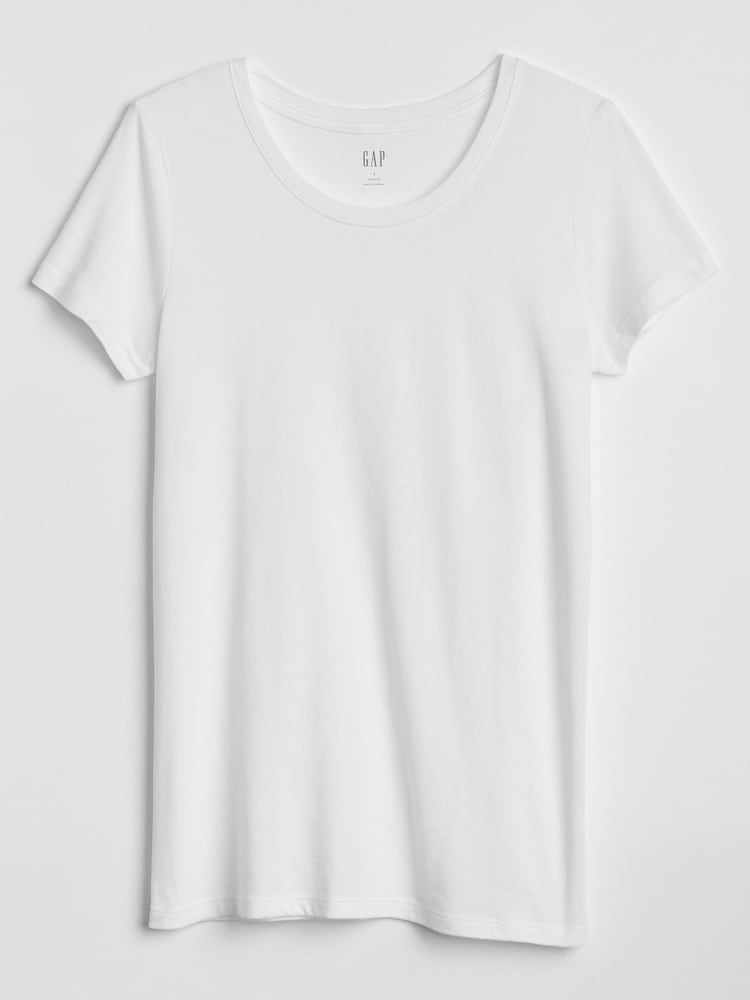Gap White Favourite Cotton-Modal Crew Neck Short Sleeve T-Shirt - Image 3 of 3