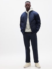 Gap Navy Blue Straight Fit Stretch Essential Chino Trousers - Image 1 of 7
