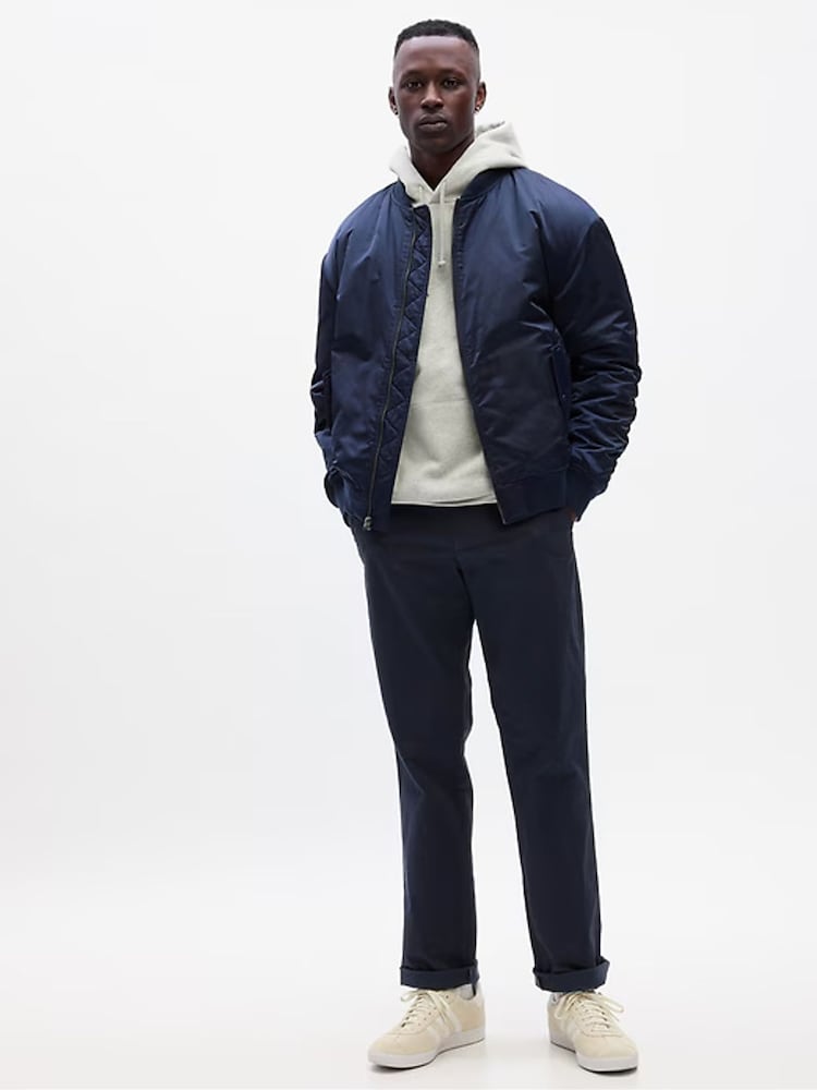 Gap Navy Blue Straight Fit Stretch Essential Chino Trousers - Image 1 of 7