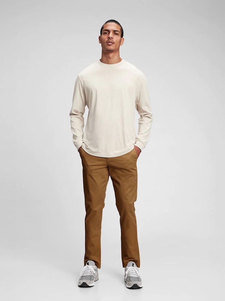 Gap Brown Slim Fit Stretch Essential Chino Trousers - Image 1 of 4