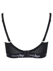 Pour Moi Black Non Padded Logo Underwired Bra - Image 5 of 5