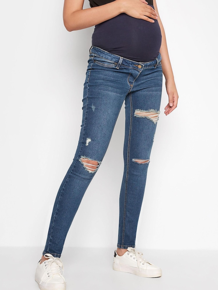 Long Tall Sally Blue AVA Distressed Jean - Image 1 of 4