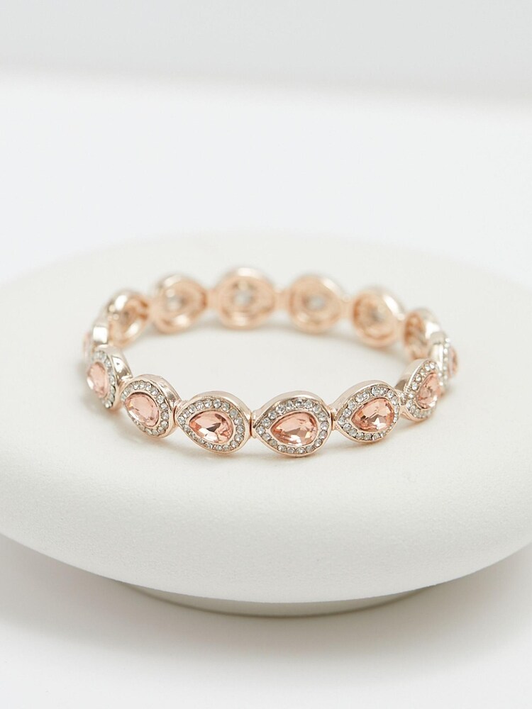 Jon Richard Pink Jon Richard Plated Stretch Bracelet - Image 1 of 1 Jon Richard Pink Jon Richard Plated Stretch Bracelet - Image 1 of 1