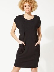 Roman Black Relaxed Fit Crepe Dress - Image 1 of 4