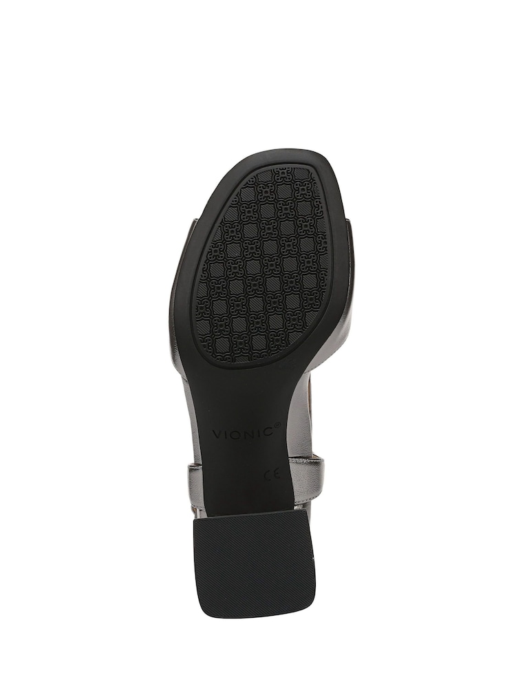 Vionic Silver Raquel Regular Fit Arch Support Slingbacks - Image 7 of 7 Vionic Silver Raquel Regular Fit Arch Support Slingbacks - Image 7 of 7