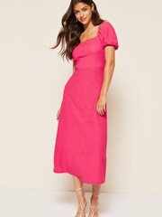 Friends Like These Pink Square Neck Midi Dress - Image 1 of 4