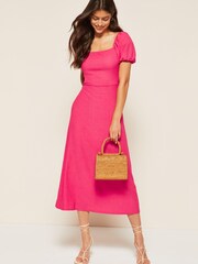 Friends Like These Pink Square Neck Midi Dress - Image 3 of 4