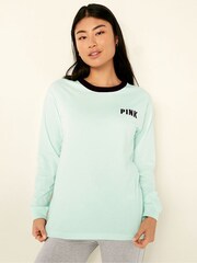 Victoria's Secret PINK Spring Rain Green Long Sleeve T-Shirt - Image 1 of 5