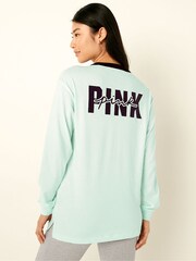 Victoria's Secret PINK Spring Rain Green Long Sleeve T-Shirt - Image 2 of 5