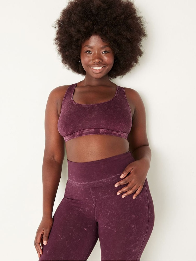 Victoria's Secret PINK Rich Maroon Wash Red Loungin' Cotton Scoop Bralette - Image 1 of 4 Victoria's Secret PINK Rich Maroon Wash Red Loungin' Cotton Scoop Bralette - Image 1 of 4