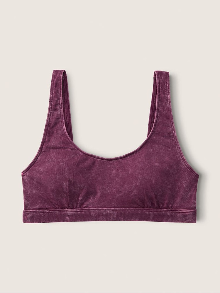 Victoria's Secret PINK Rich Maroon Wash Red Loungin' Cotton Scoop Bralette - Image 4 of 4