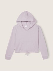 Victoria's Secret PINK Purple Fleece Cropped Cinched Campus Hoodie - Image 3 of 5