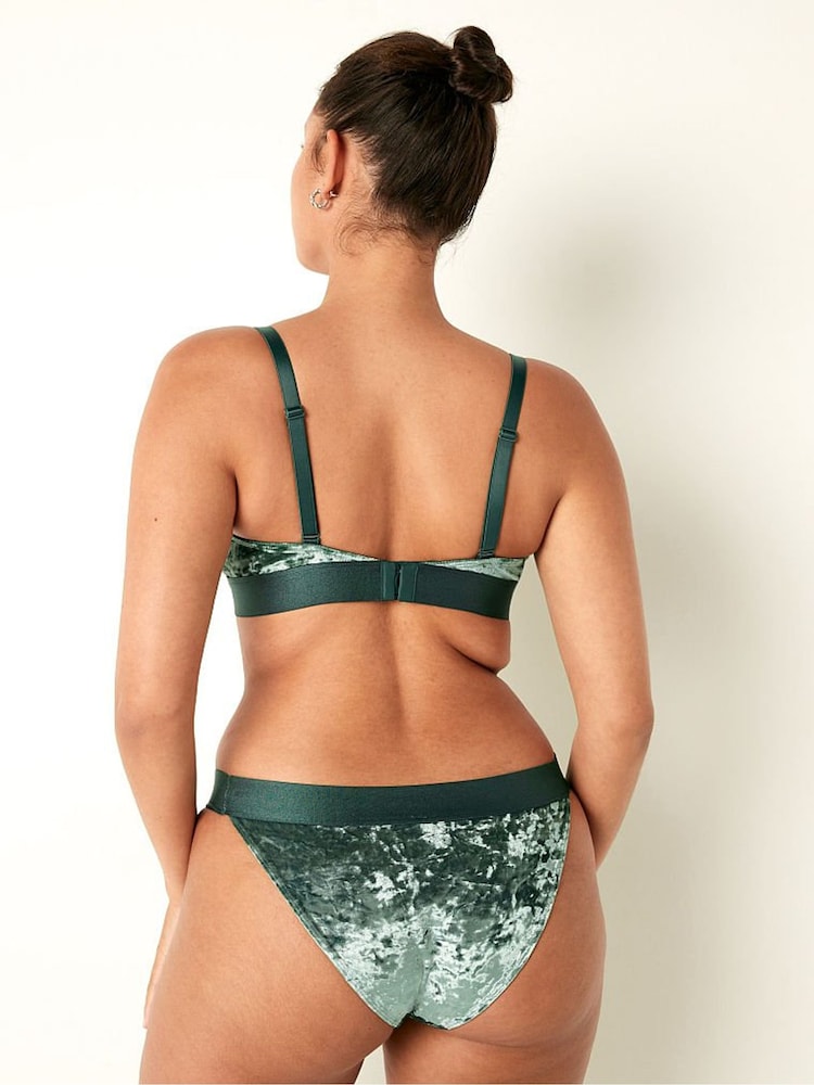 Victoria's Secret PINK Satin Green Regular Cup Velvet Unlined Triangle Bralette - Image 2 of 4