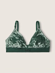 Victoria's Secret PINK Satin Green Regular Cup Velvet Unlined Triangle Bralette - Image 3 of 4