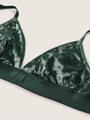 Victoria's Secret PINK Satin Green Regular Cup Velvet Unlined Triangle Bralette - Image 4 of 4