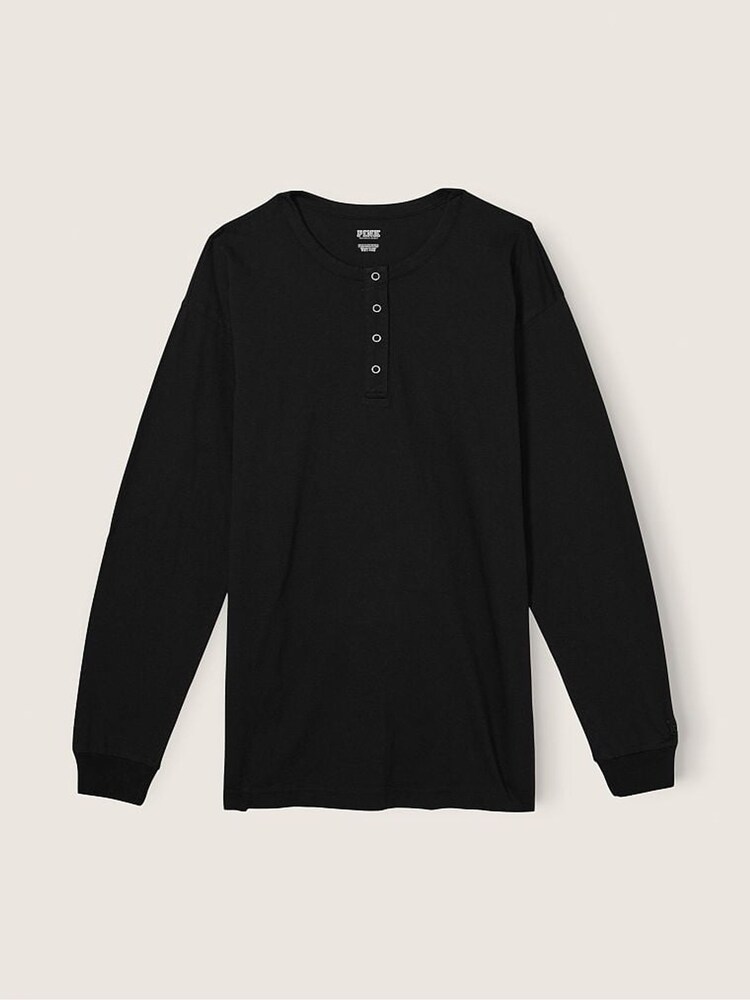 Victoria's Secret PINK Black Long Sleeve T-Shirt - Image 4 of 4