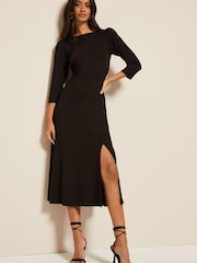 Friends Like These Black Cut Out Detail Midi Dress - Image 1 of 4