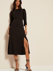 Friends Like These Black Cut Out Detail Midi Dress - Image 3 of 4