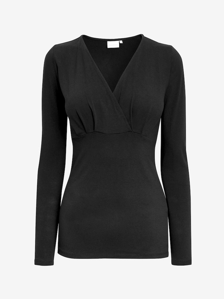 Mamalicious Black 2 Pack V Neck Maternity & Nursing Function Long Sleeve Top - Image 7 of 7 Mamalicious Black 2 Pack V Neck Maternity & Nursing Function Long Sleeve Top - Image 7 of 7