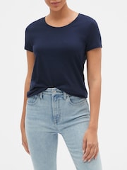 Gap Navy Blue Favourite Cotton-Modal Crew Neck Short Sleeve T-Shirt - Image 2 of 5