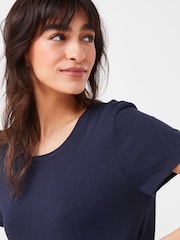 Gap Navy Blue Favourite Cotton-Modal Crew Neck Short Sleeve T-Shirt - Image 3 of 5