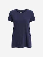 Gap Navy Blue Favourite Cotton-Modal Crew Neck Short Sleeve T-Shirt - Image 5 of 5