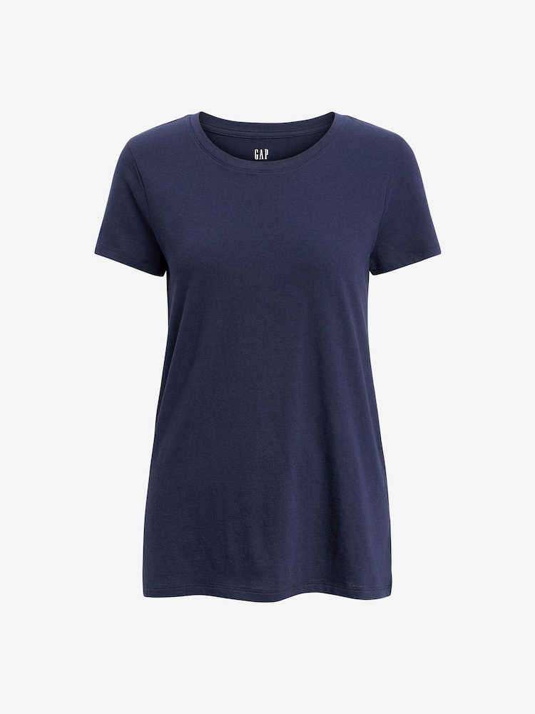 Gap Navy Blue Favourite Cotton-Modal Crew Neck Short Sleeve T-Shirt - Image 5 of 5