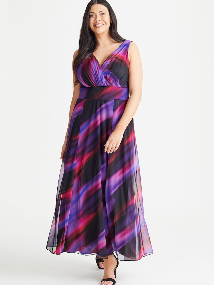 Schwarz und Violett - Scarlett & Jo Amelia Maxikleid mit Print - Bild 1 von 4 Schwarz und Violett - Scarlett & Jo Amelia Maxikleid mit Print - Bild 1 von 4