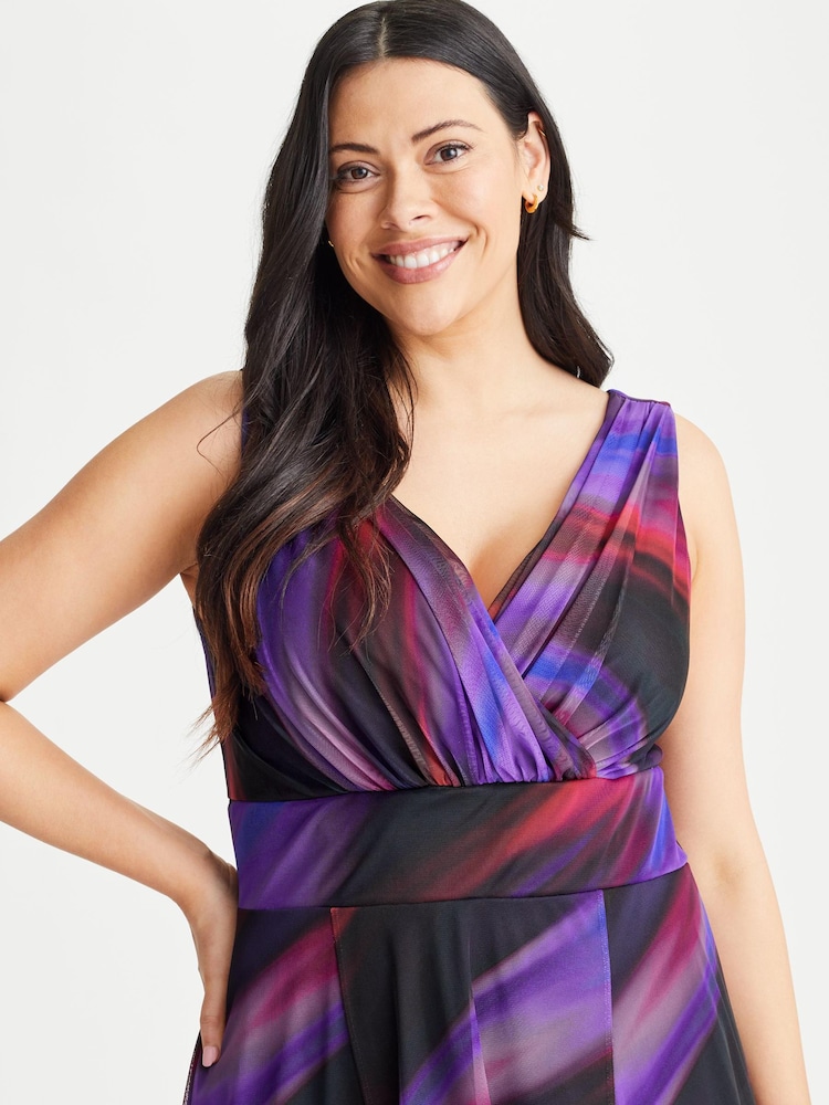 Schwarz und Violett - Scarlett & Jo Amelia Maxikleid mit Print - Bild 2 von 4 Schwarz und Violett - Scarlett & Jo Amelia Maxikleid mit Print - Bild 2 von 4