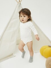 Gap White Wrap Long Sleeve Baby Bodysuit - Image 1 of 4