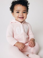 Gap Pink Logo Zip Hooded All in One (Newborn - 24mths) - Image 2 of 8