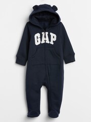 Gap Blue Logo Zip Hooded All in One (Newborn - 24mths) - Image 1 of 1