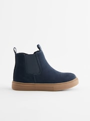 Navy Blue Standard Fit (F) Chelsea Boots with Zip Fastening - Image 2 of 5