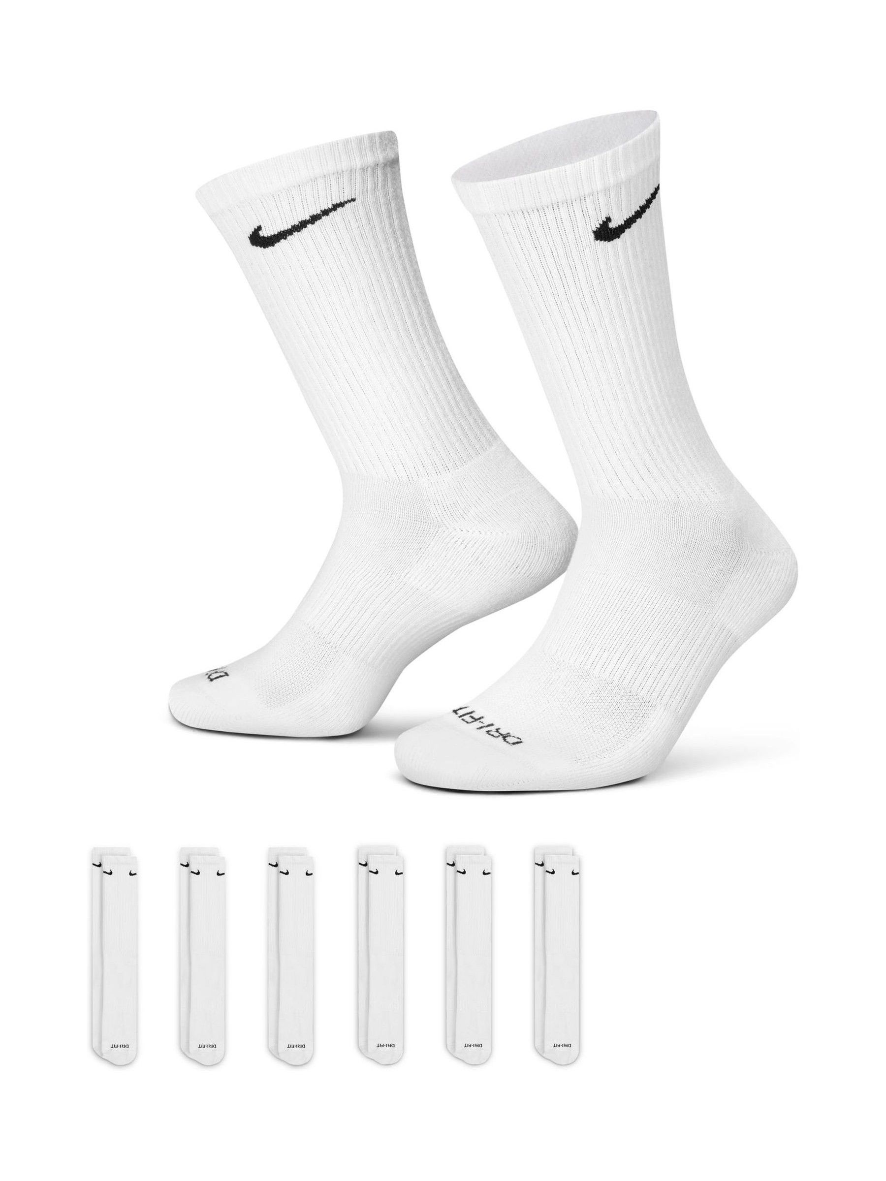Buy Nike White Everyday Plus Cushioned Training Crew 100 Cotton Socks 6 Pack from Next Luxembourg